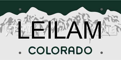 LEILAM Colorado License Plate