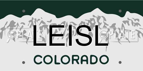 LEISL Colorado License Plate