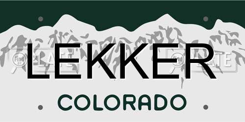LEKKER Colorado License Plate