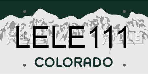 LELE111 Colorado License Plate