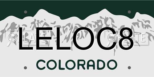 LELOC8 Colorado License Plate