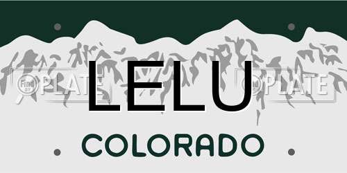 LELU Colorado License Plate