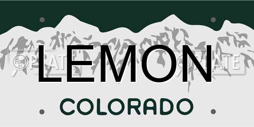 LEMON Colorado License Plate