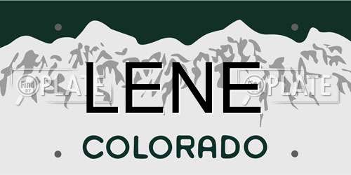 LENE Colorado License Plate