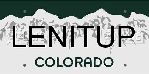LENITUP Colorado License Plate