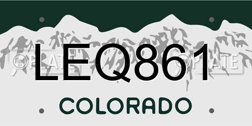 LEQ861 Colorado License Plate
