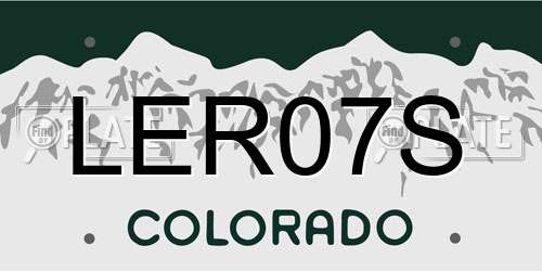 LER07S Colorado License Plate