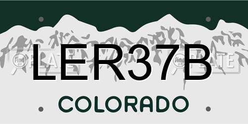 LER37B Colorado License Plate