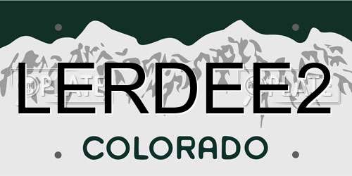 LERDEE2 Colorado License Plate