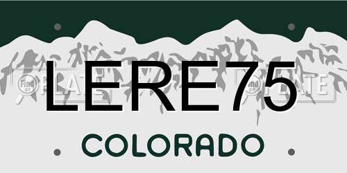 LERE75 Colorado License Plate