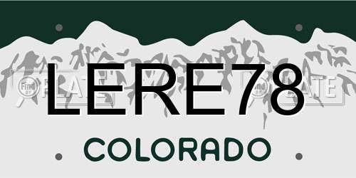 LERE78 Colorado License Plate