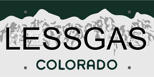 LESSGAS Colorado License Plate