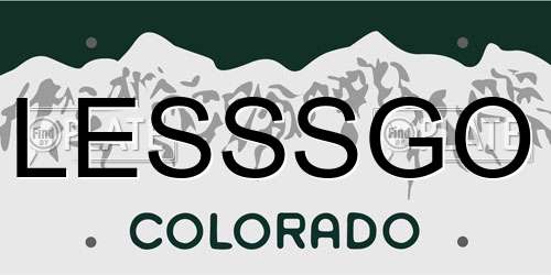 LESSSGO license plate in CO state