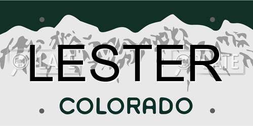 LESTER Colorado License Plate