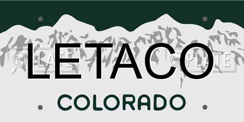 LETACO Colorado License Plate