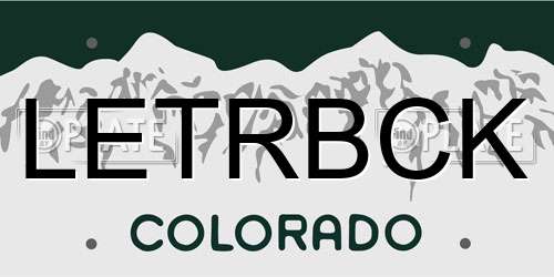 LETRBCK Colorado License Plate