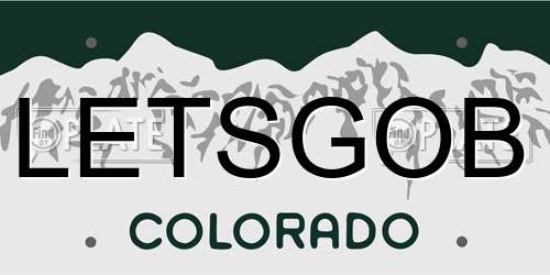 LETSGOB Colorado License Plate