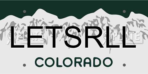 LETSRLL Colorado License Plate