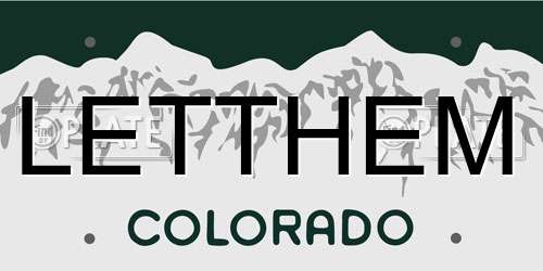 LETTHEM Colorado License Plate