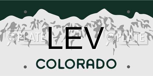 LEV Colorado License Plate