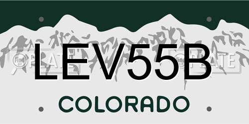 LEV55B Colorado License Plate