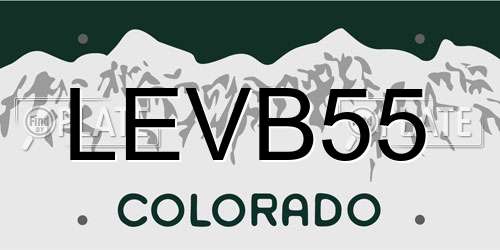 LEVB55 Colorado License Plate