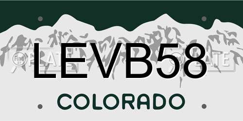 LEVB58 Colorado License Plate