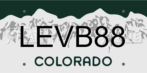 LEVB88 Colorado License Plate