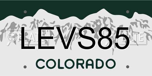 LEVS85 Colorado License Plate