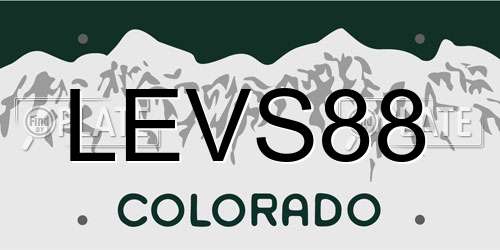LEVS88 Colorado License Plate