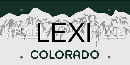 LEXI Colorado License Plate
