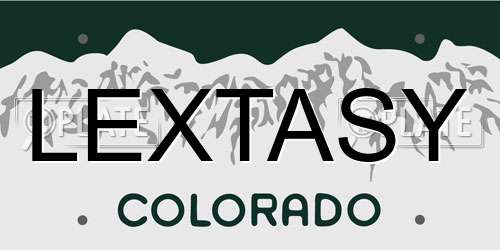 LEXTASY Colorado License Plate