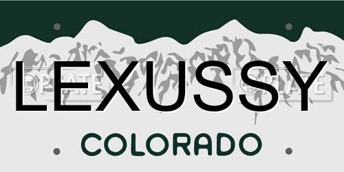 LEXUSSY Colorado License Plate