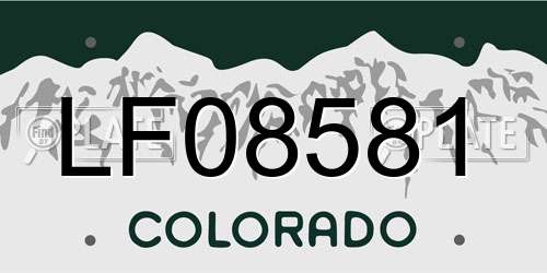 LF08581 Colorado License Plate