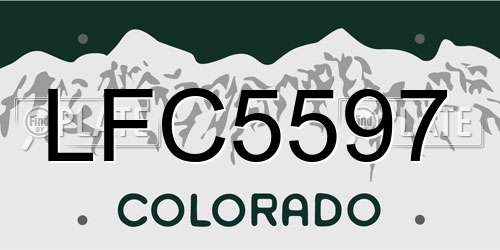 LFC5597 Colorado License Plate