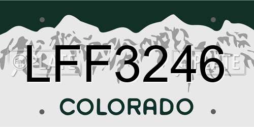 LFF3246 Colorado License Plate