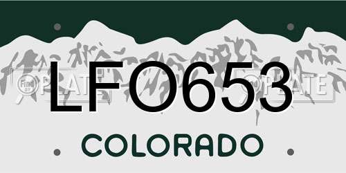 LFO653 Colorado License Plate