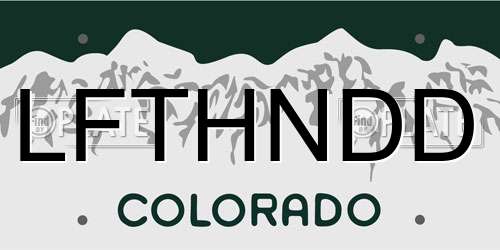 LFTHNDD Colorado License Plate