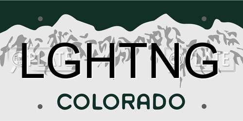 LGHTNG Colorado License Plate