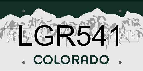 LGR541 Colorado License Plate