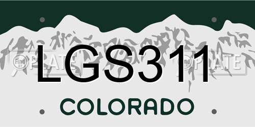 LGS311 Colorado License Plate