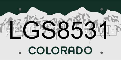 LGS8531 Colorado License Plate