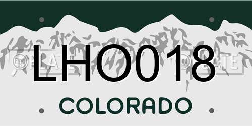 LHO018 Colorado License Plate