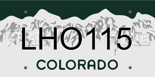 LHO115 Colorado License Plate