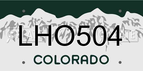 LHO504 Colorado License Plate