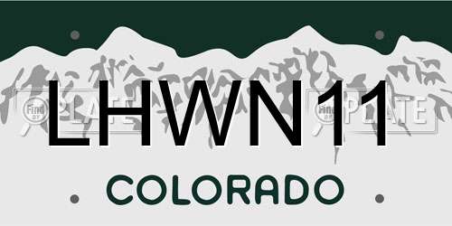 LHWN11 Colorado License Plate