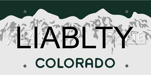 LIABLTY Colorado License Plate