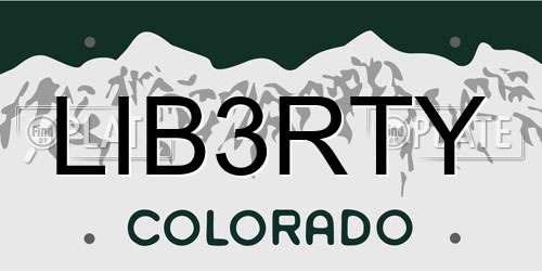 LIB3RTY Colorado License Plate