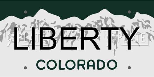 LIBERTY Colorado License Plate