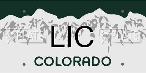 LIC Colorado License Plate